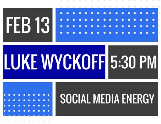 wyoama's tweet photo. MARK YOUR CALENDARS!
We are so privileged to have Luke Wyckoff from @DenverSME speaking to our AMA chapter on Tuesday February 13 at 5:30 PM! Luke was a keynote speaker at AMA’s International Collegiate Conference last March! You don’t want to miss this! #wyoama #sme https://t.co/Ks7opsbQ8n