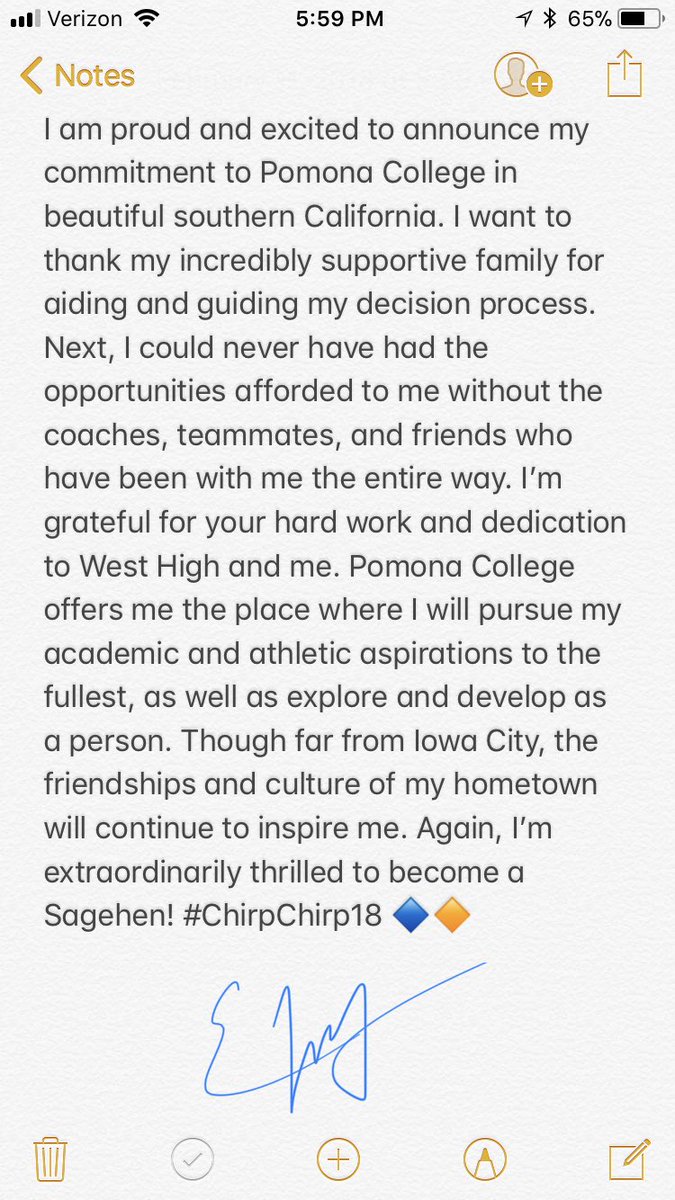 Eflitz's tweet image. I’m thrilled to commit to Pomona College! #gohens 🌴