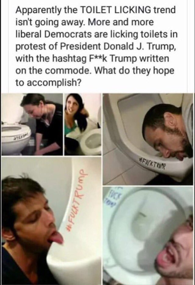 Liberal Democrats turn to toilet licking to 'resist' Trump