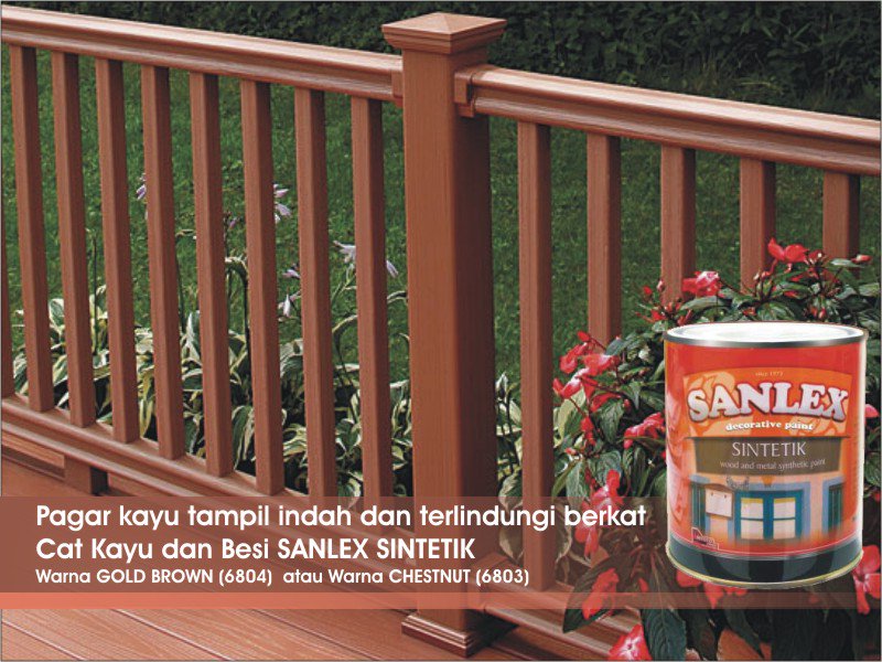 Memperindah sekaligus melindungi permukaan kayu , besi atau baja dengan Cat Kayu dan Besi SANLEX SINTETIK#45TahunRajawaliHiyoto#45TahunSanlex Mewarnai