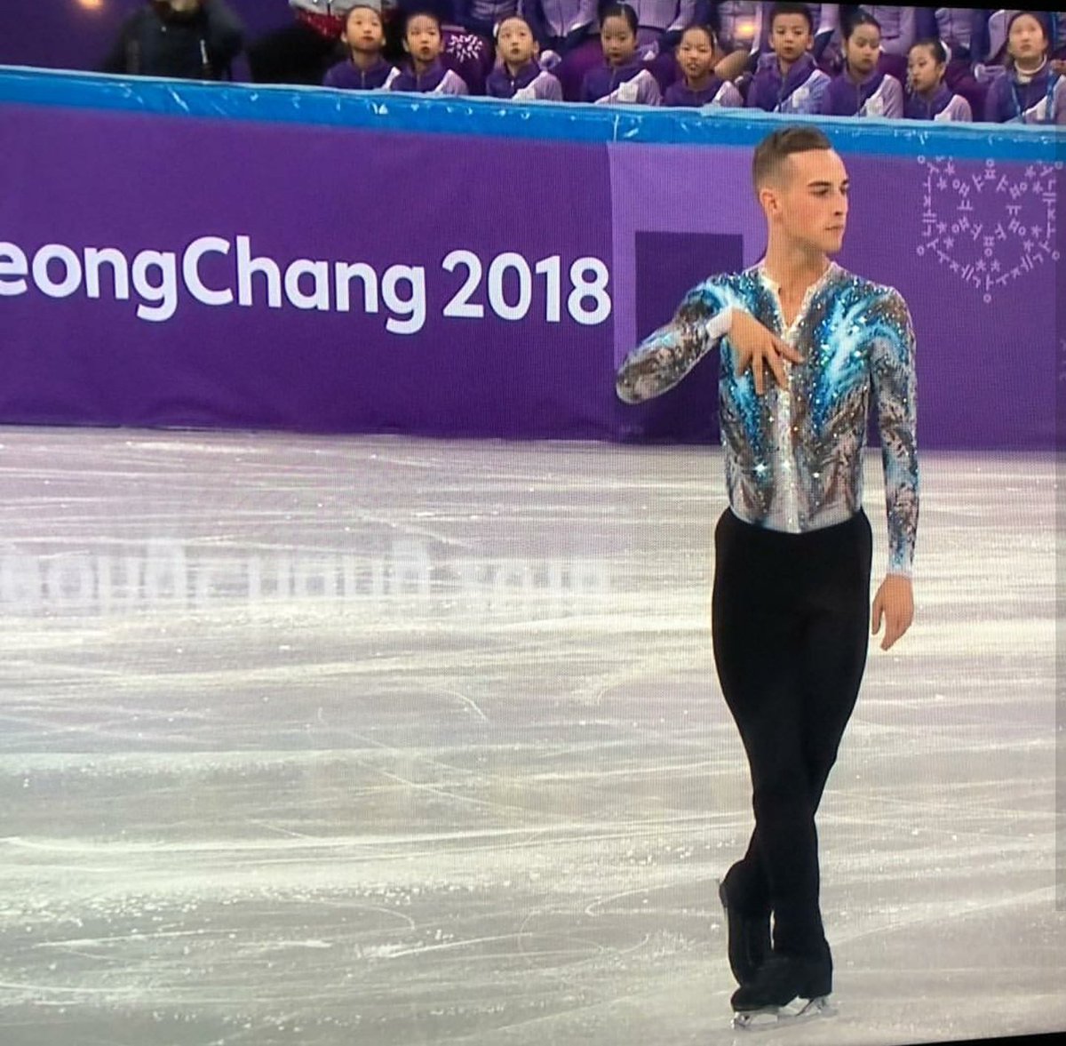 SO PROUD OF @Adaripp in the Team Skate!!! And wearing another Veretto Sport creation! #fashion #Adamrippon #pyeongchang2018