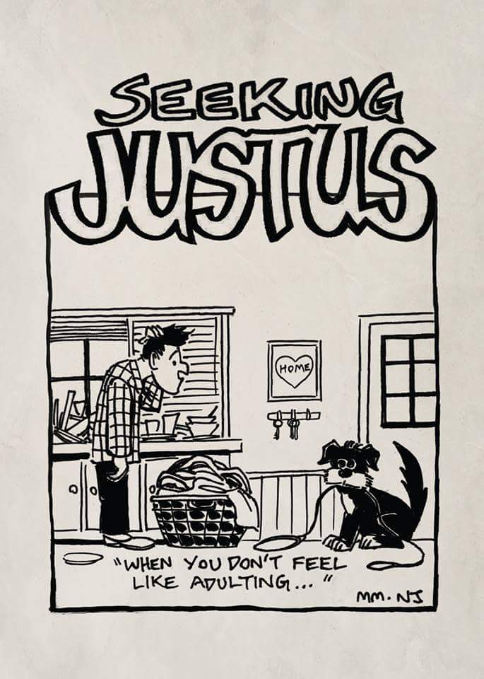 seekingjustus's tweet photo. When the dishes need to be done, laundry is piling up, and the dog needs a walk... #adulting #chores #weekend #sundaynightblues #webcomics #comicstrip https://t.co/c1wMDfHXjj