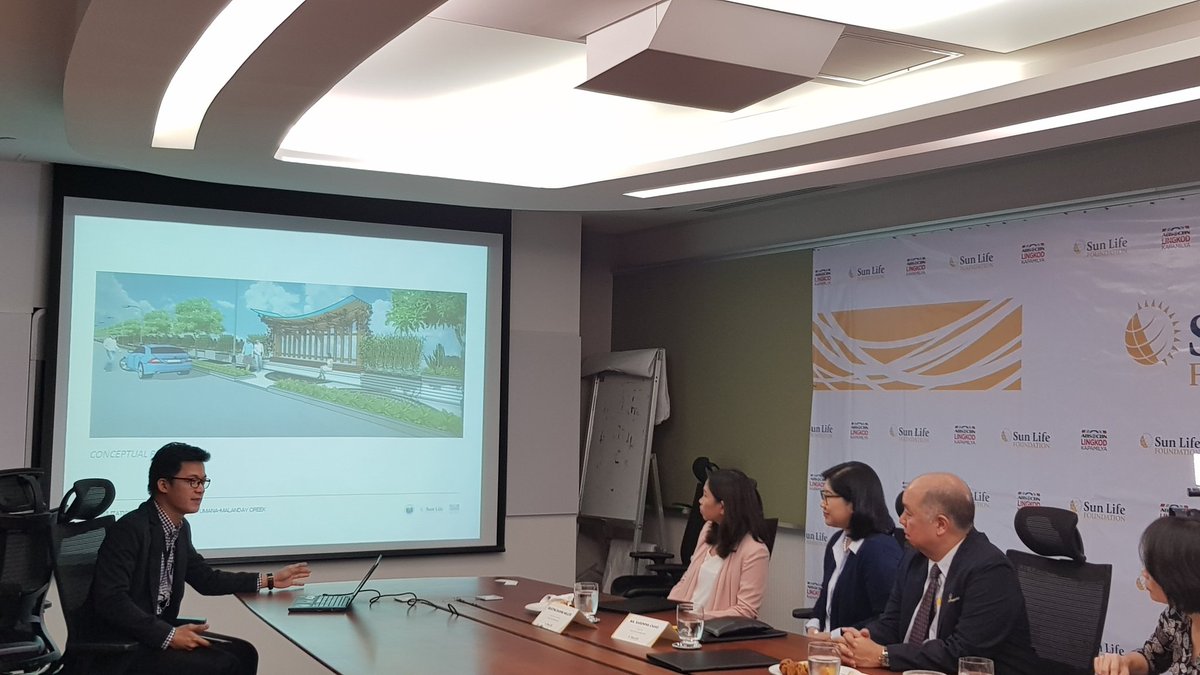 SunLifePH's tweet photo. Bantay Kalikasan's architect shows us a conceptual perspective of the Rehabilitation and development of Tumana-Malanday Creek, a project Sun Life funded and we start to build this March. #brighterworldbuilder https://t.co/XvUoCHGDio