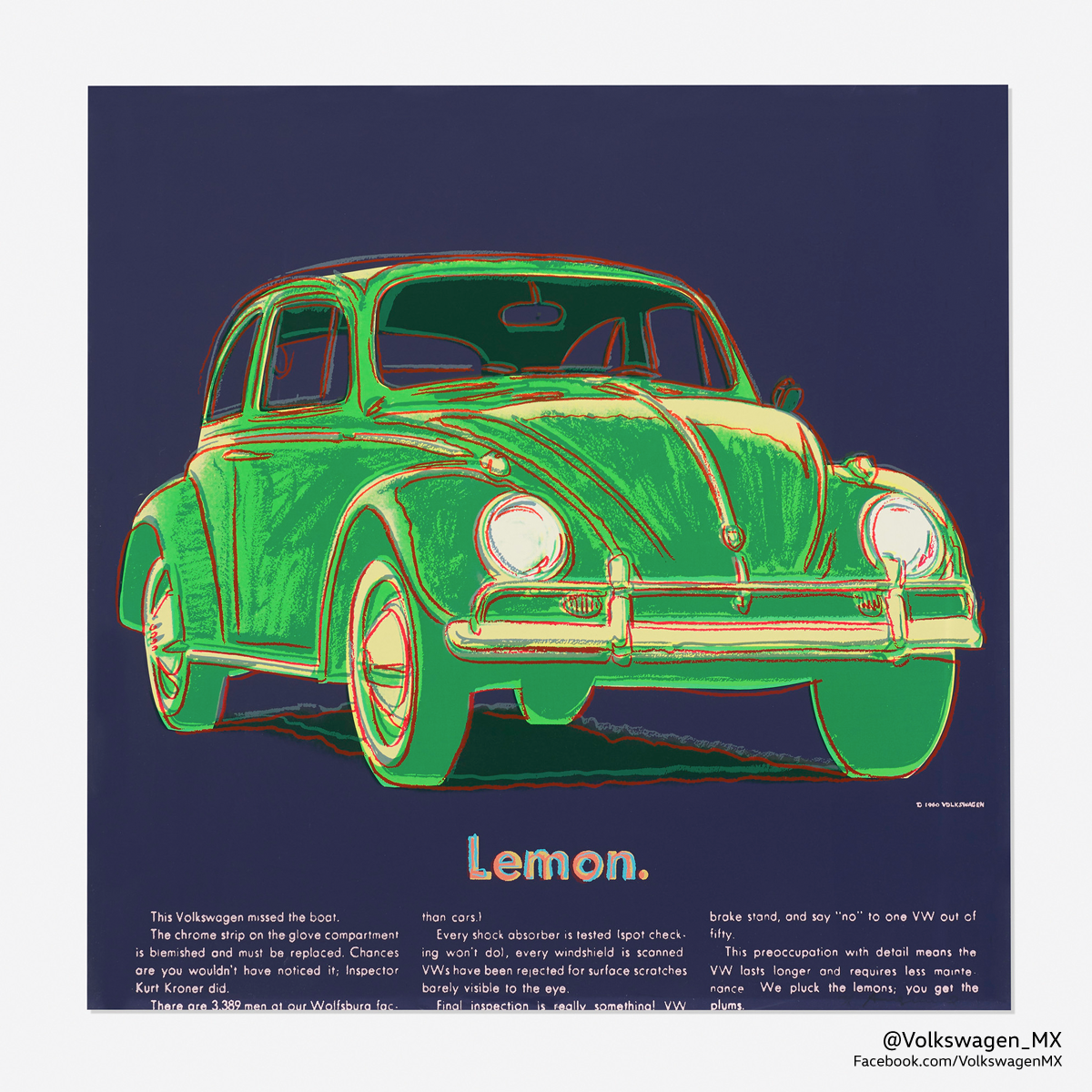 Volkswagen_MX's tweet photo. El limón le da el toque exacto a todo. RT si sabías que Andy Warhol lo hizo con nuestro Vocho. 😱 https://t.co/1Kv6rZOnR1