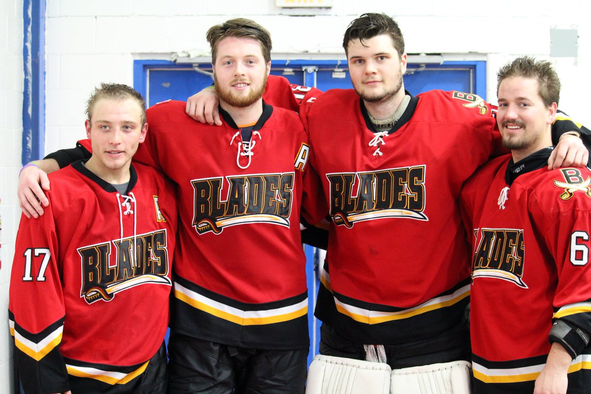 BlenheimBlades's tweet photo. Words can not express how much these 4 have ment to the team. Thank you doesn't seem like enough. @Yawnny6 @EricStewardson_ @Bryce_Broad_17 @BraydenSeliga #overagers #bladesfamily #alwaysablade #BlenheimBlades https://t.co/Jzdkh1AD5C