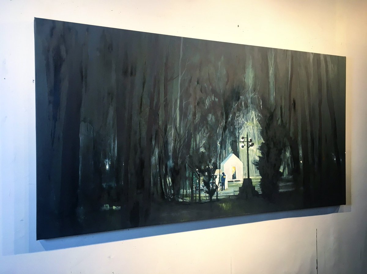 FultonGallery's tweet photo. Newest oil on canvas is done. 72”x40”, “Flourescent Forest” 
Now available for purchase. https://t.co/sZlMAif7ff