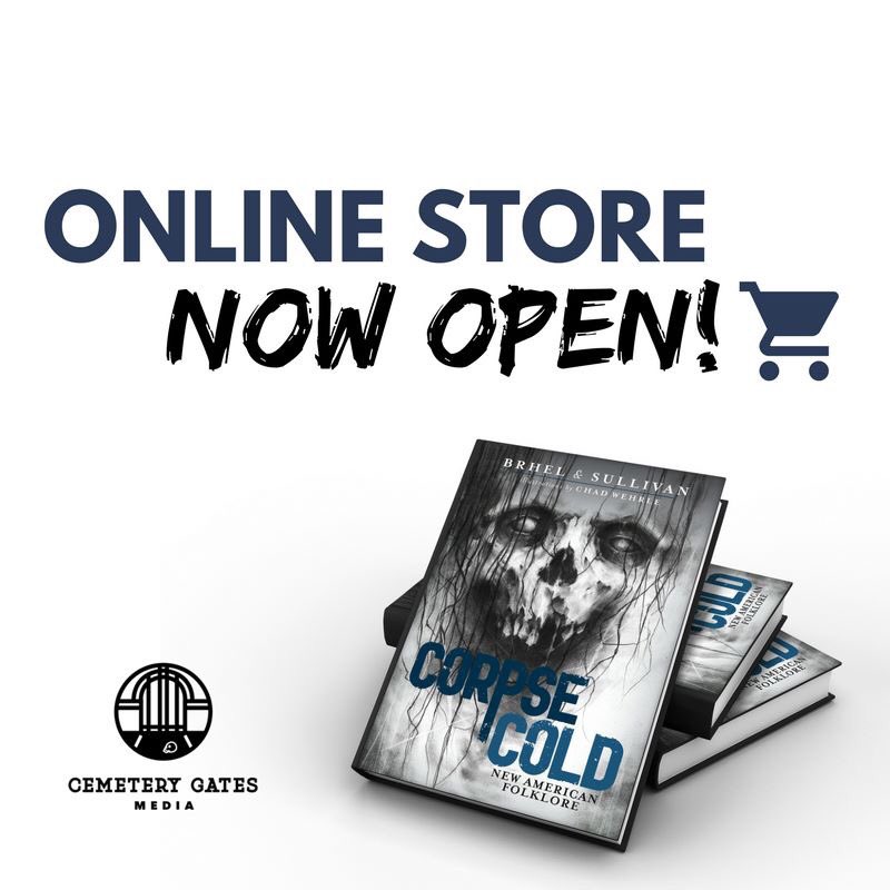 CemeteryGatesM's tweet image. Now available in our online store: discounted and signed hardcover copies of Corpse Cold: New American Folklore, $5.99 Corpse Cold eBook, and a special Limited Horror Bundle that we've never offered before. Visit cemeterygatesmedia.com/our-store! #amreading #horror