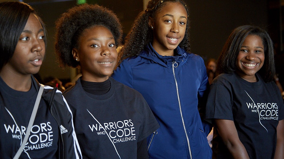 HP's tweet image. Who else is a warrior? Future tech leader Cadence is! @WrinkleInTime #WarriorsWhoCode Challenge participant, “There’s a great sense of community at this event. It’s a great feeling knowing that you’re part of a community &amp;amp; they will lift you up &amp;amp; empower you.” #wrinkleintime