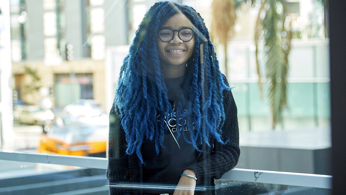 HP's tweet image. Who else is a warrior? Future tech leader Cadence is! @WrinkleInTime #WarriorsWhoCode Challenge participant, “There’s a great sense of community at this event. It’s a great feeling knowing that you’re part of a community &amp;amp; they will lift you up &amp;amp; empower you.” #wrinkleintime
