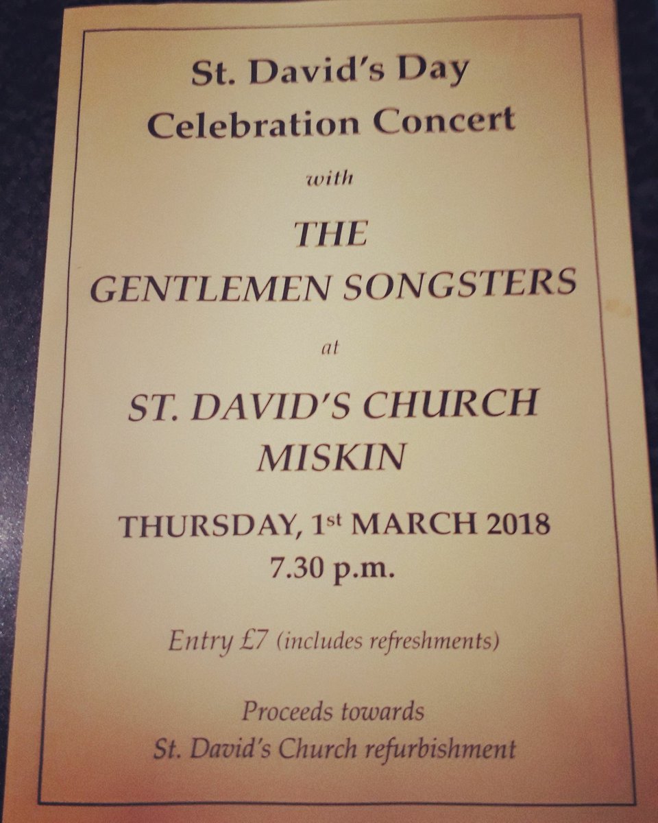 Join us this Thursday #concerts #Churches #StDavidsDay #pontypridd