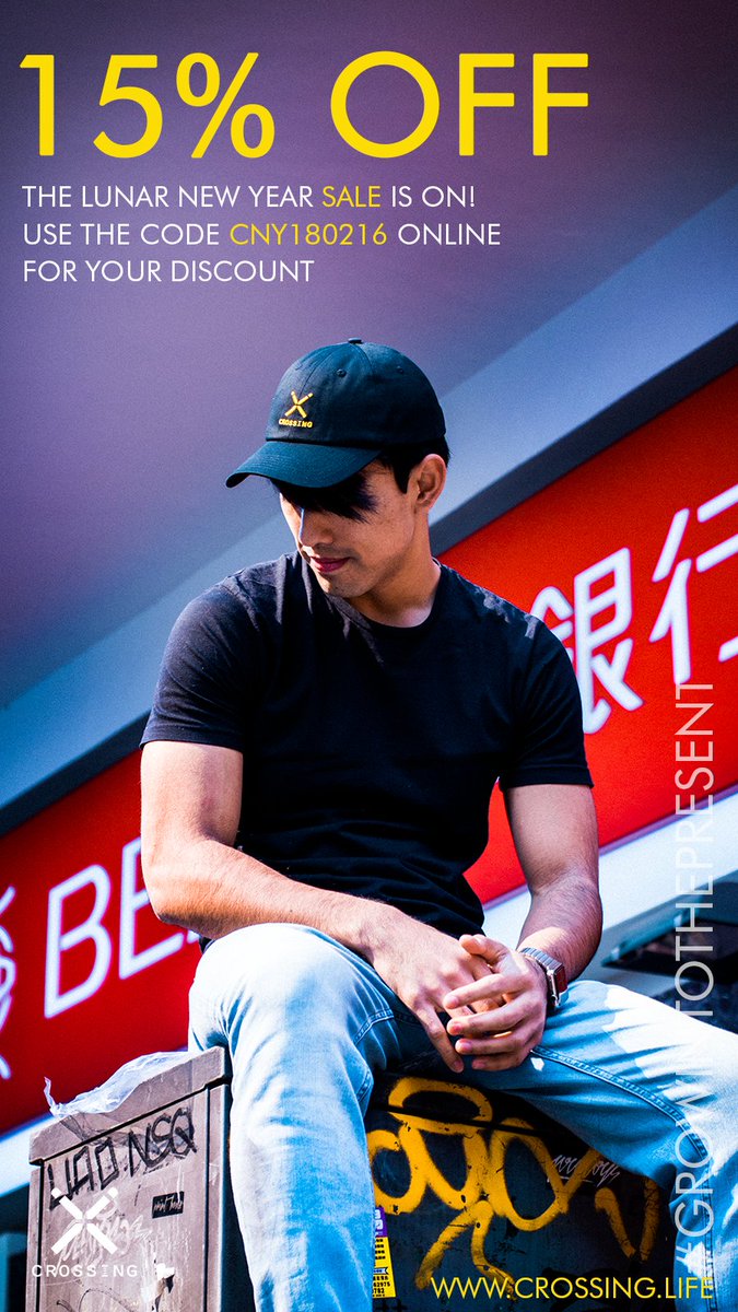 We're having a #SALE on the Crossing 6-Panel Cap! Use the code CNY180216 at the Checkout to get 15% OFF for a LIMITED TIME! Follow the link to see what the hype is about: bit.ly/CrossingCap #limitededition #LimitedTime #Icon #StreetwearForArtists