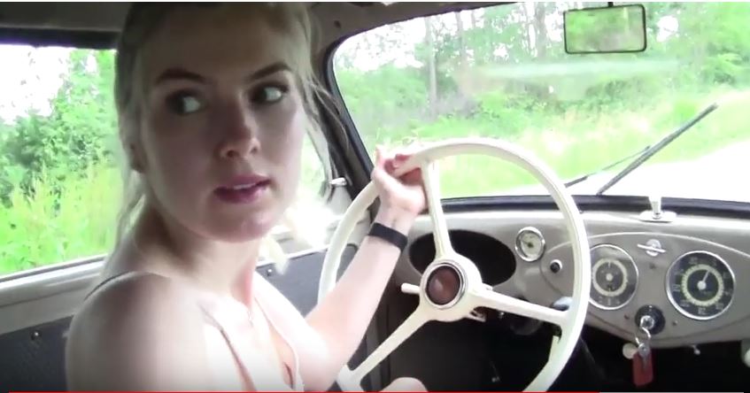 PedalClassics's tweet photo. Rose is taking the Opel out for a drive on a nice  summer day. She proves to be quite a pro in handling this old timer, although shifting gears remains sometimes a challenge. 
preview on https://t.co/KJmFxV7BFf #driving, #reversing, #pedalwork, #gearshifting #doubleclutching. https://t.co/IYwRcOtJ3g