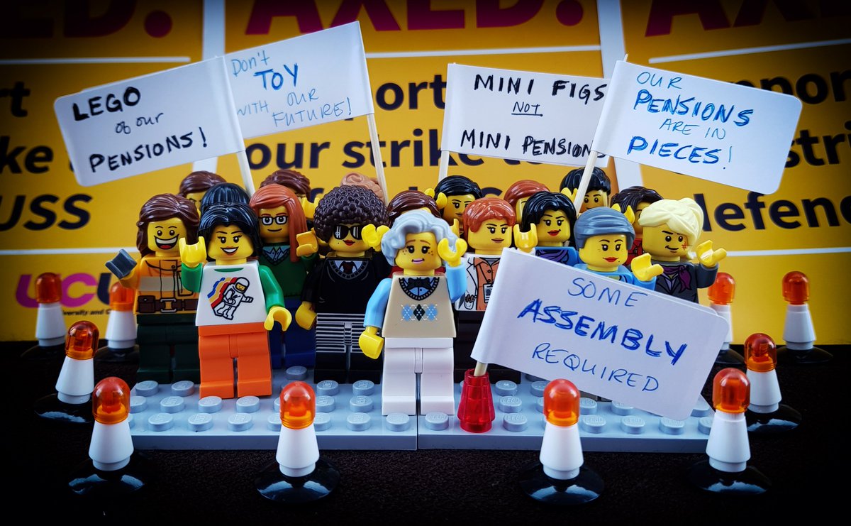 SOME ASSEMBLY REQUIRED! The @LegoAcademics support the #UCUStrike #solidarity #usstrike #strikeforuss #usstrikes #ucustrikes #USS @ucu