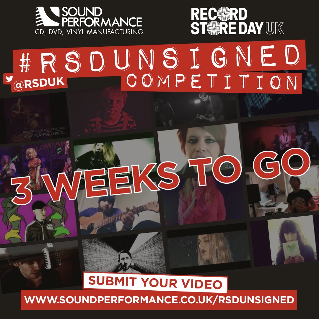 3 weeks left to enter @RSDUK unsigned bands competition, let's see if we can a local band some national exposure #RSD18 #rsdunsigned