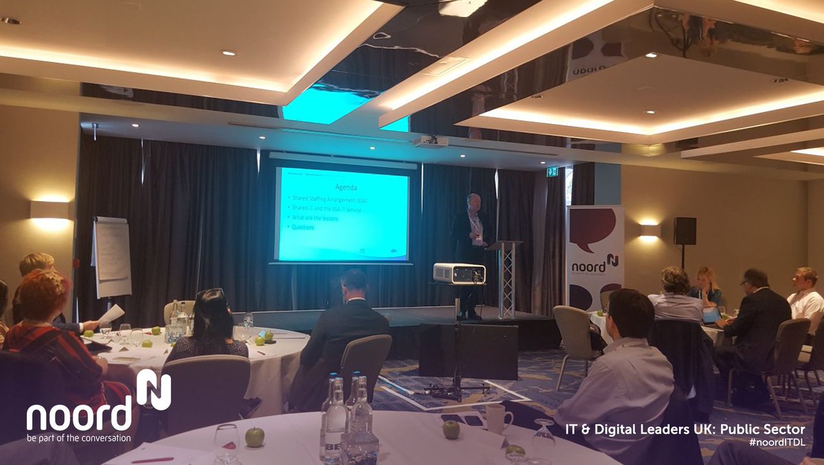 Good afternoon from #noordITDL @DTidey, Head of IT at @LBRUT and @wandbc presents a case study on working across two #localauthorities in 'Lessons from shared services' #cloud #sharedservice #itinfrastructure