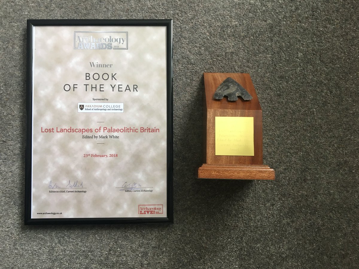 ArcDurham's tweet photo. 'Lost Landscapes of the Palaeolithic' edited by our very own Mark White, wins Current Archaeology Book of the Year! https://t.co/FeUvoascKg