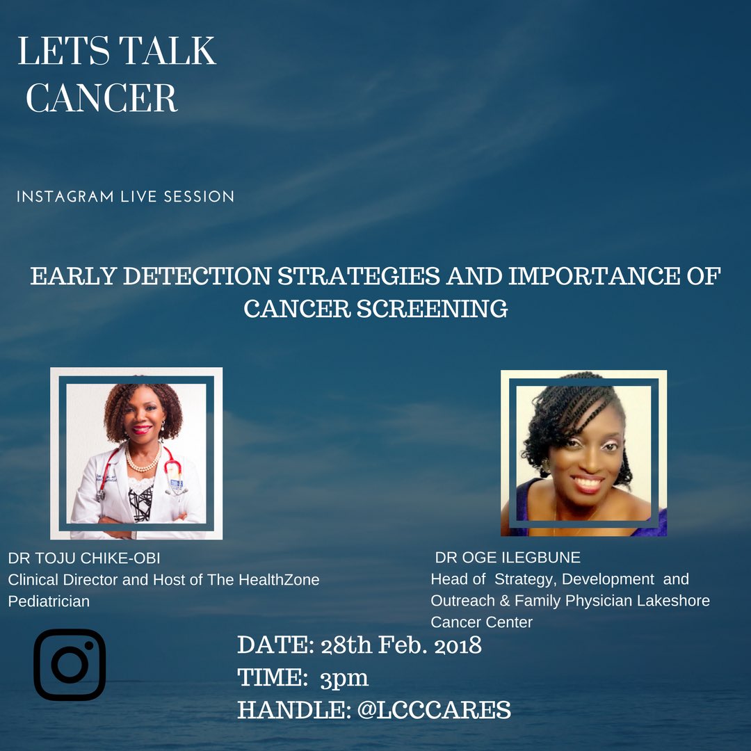 Tchike2's tweet photo. Join us To demystify and get rid of your fear of the C word! Risk Reduction and Early detection saves lives https://t.co/t6UCUA6J7n