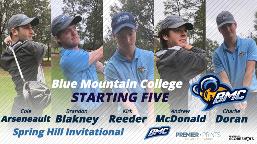 bmcgolfteam's tweet photo. Blue Mountain College Men Starting Five - Magnolia Grove - Mobile, AL - February 26 &amp; 27, 2018. https://t.co/09rO6p0XV9
