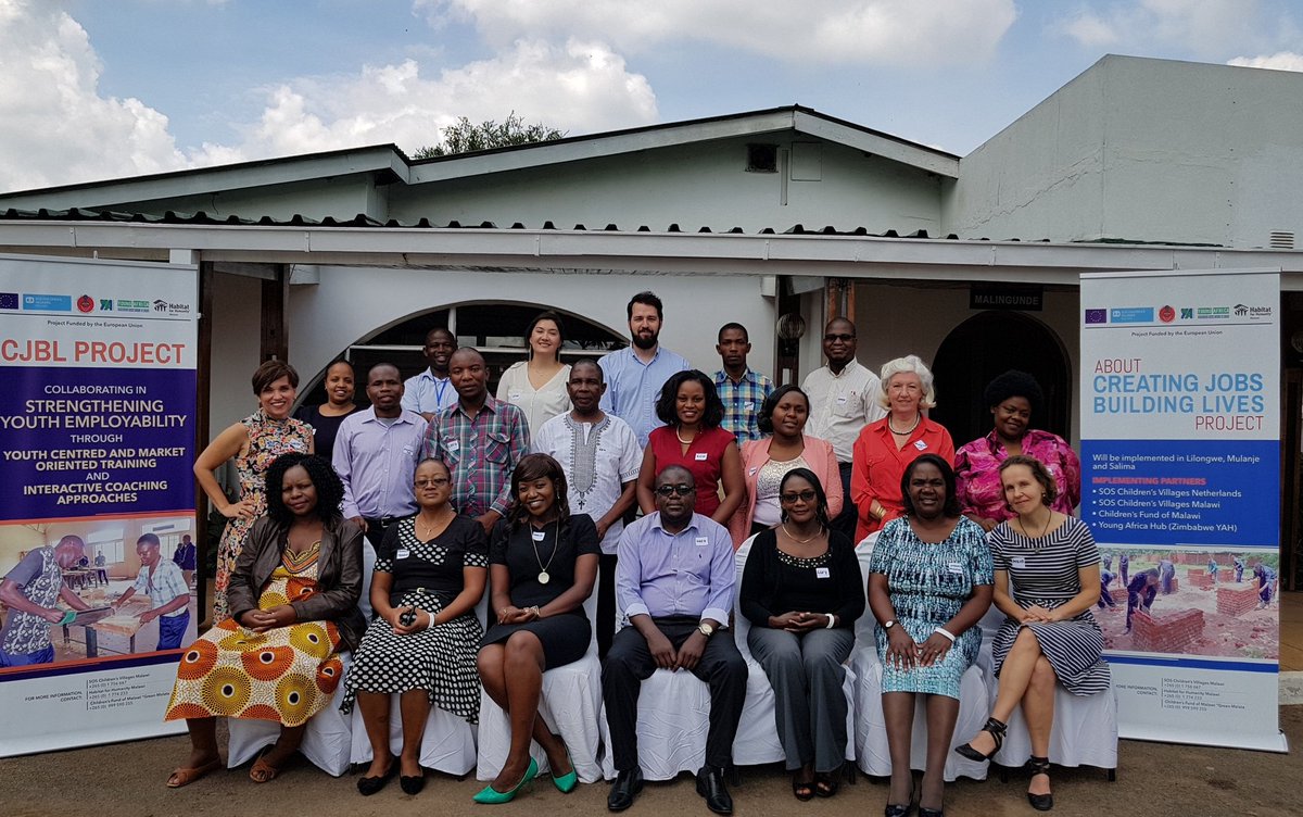 #YoungAfrica started off working in #Malawi today. Offering YA franchise model to EU-funded 'Constructing Jobs. Building Lives' project, teaching 450 #youths the #skills for #employability and #entrepreneurship. Great consortium of partners!