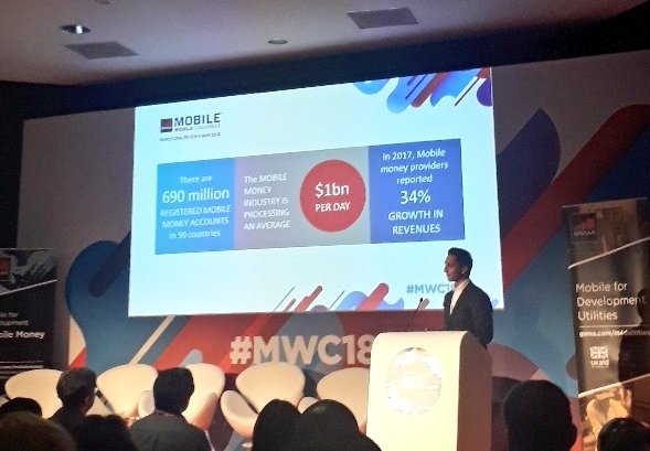 Latest from the @gsmammu State of the Industry Report on #MobileMoney - 690m registered account processing $1bn a day in transactions #financialinclusion #MWC18