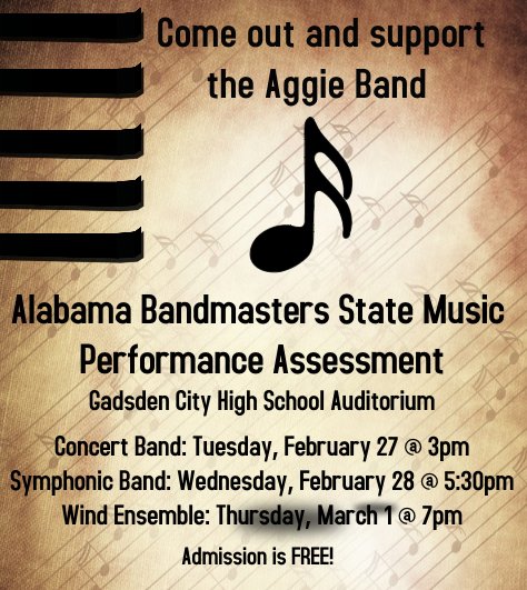 Come out and support the Aggie Band!