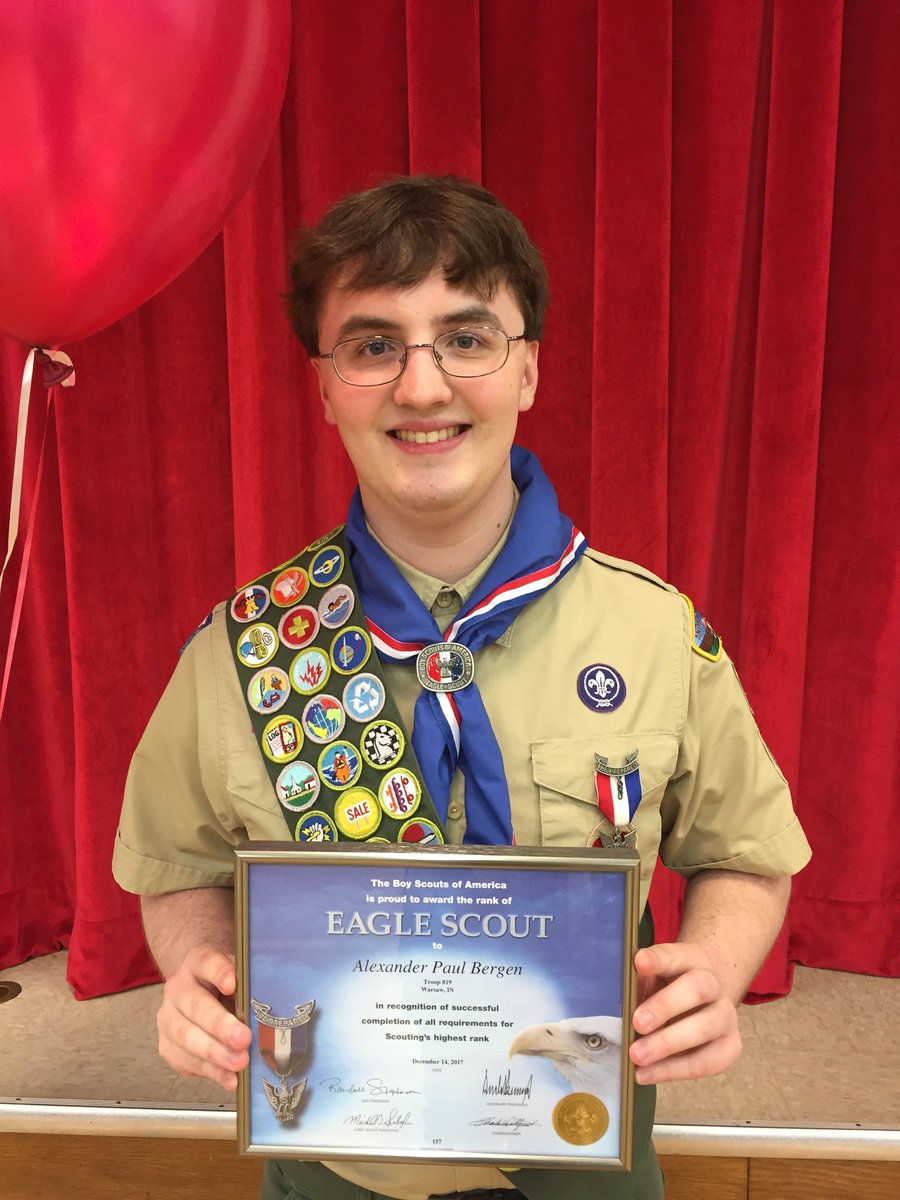 alderferbergen's tweet photo. Congratulations to Alex Bergen for achieving the rank of Eagle Scout. Alex was honored at a ceremony at Sacred Heart in Warsaw last night. Congratulations Alex...we are very proud of you! @mikebergen6 @AAlderfer @rogergrossman1 https://t.co/j0JMzAAtic
