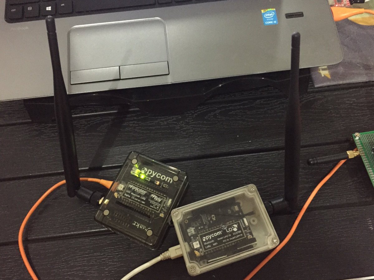 NimicMe's tweet image. Two #pycom LoRa gateway, #lopy and #fipy running in... fast configuration.