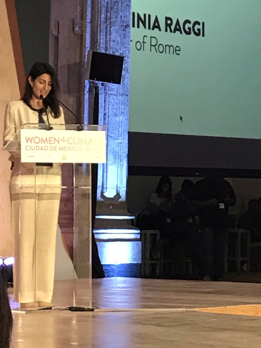 sigridwright's tweet photo. Mayor of Rome @virginiaraggi talking about cycles of drought and extreme rainstorms (waterbombs) in her region ... something those of us in attendance from Central California can relate to after the devastating Thomas Fire and Montecito mudslide #Women4Climate @c40cities #CDMX https://t.co/lkZC3yoXYz