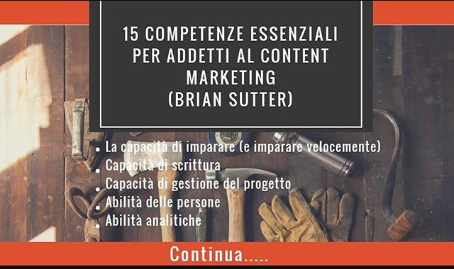 sergiovallonewd's tweet photo. 15 competenze essenziali per addetti al Content Marketing #briansutter #contentmarketing  #skills #content #writing #analytics #digitalmarketing #italy #followyou #followme #sicily https://t.co/annMqgdZ6r https://t.co/nPRgYwkpAw