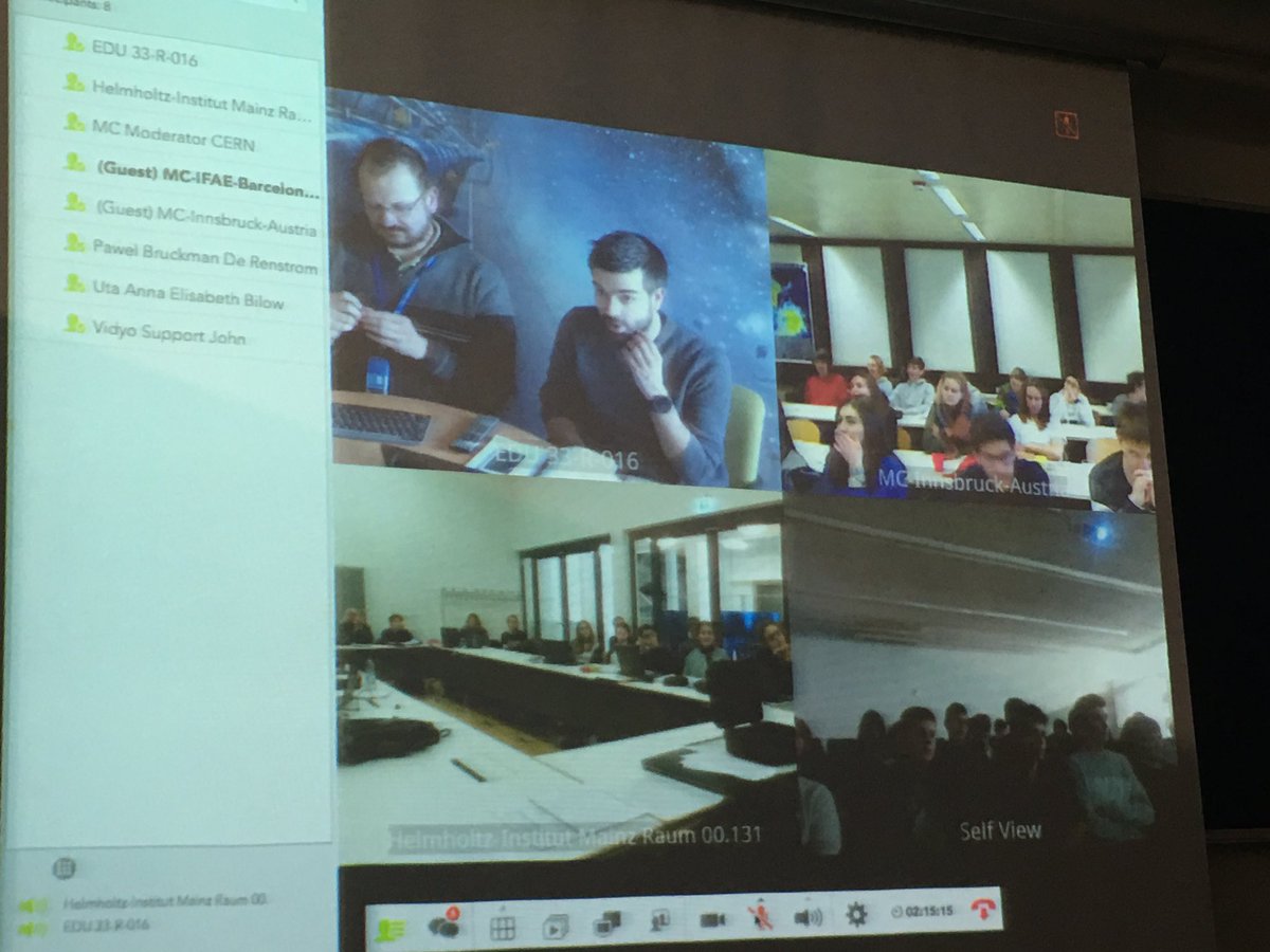 miquelpadilla's tweet photo. #PhysicsMasterclass Connexió amb @CERN i posada en comú dels resultats obtinguts amb altres centres europeus d’Innsbruck, Mainz i Sosnowiec. Tenim de moderador a @CERNtripetas! @_IFAE @stMiq https://t.co/MtvXWcuIFG