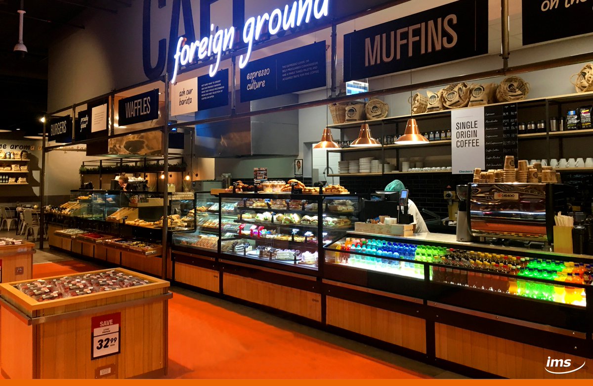 imscompanyarg's tweet photo. 👉 #Superants: Te mostramos nuestros equipos en @CheckersSA Canal Walk, que crean un espacio de venta de productos de pastelería y cafetería para consumir dentro de la tienda. 🇿🇦
#grocerant#cafe #sudáfrica #checkers #sweetstop #diseño #argentina #industria #IMS #Supermercados https://t.co/lDMxYs3qXQ