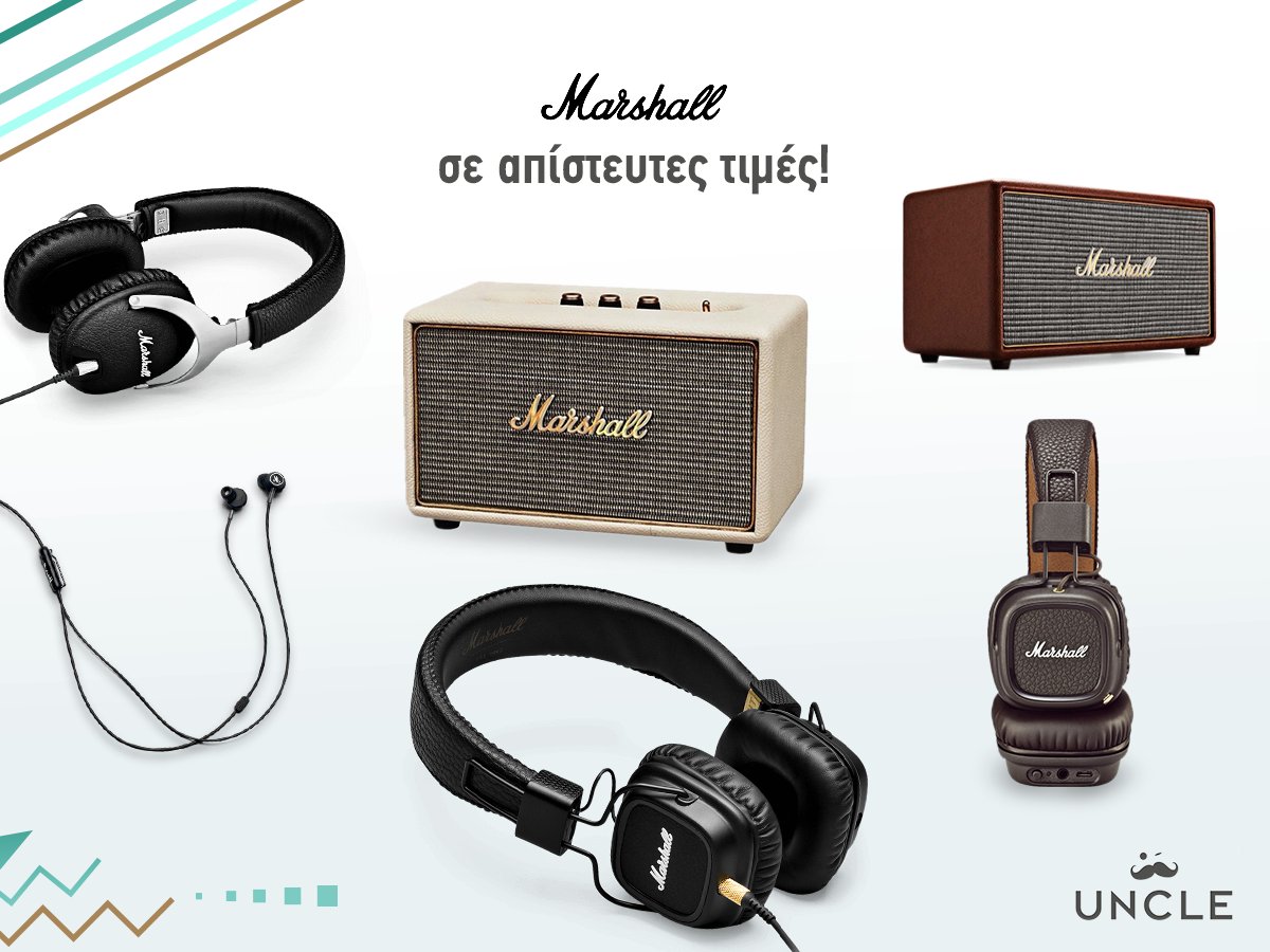 uncle_gr's tweet photo. Βρες Gadgets Marshall σε ακόμα χαμηλότερες τιμές μόνο στο uncle!  
➜ Πρόλαβέ τα εδώ: https://t.co/9xhPRl0LHb https://t.co/qAawh7fFWA