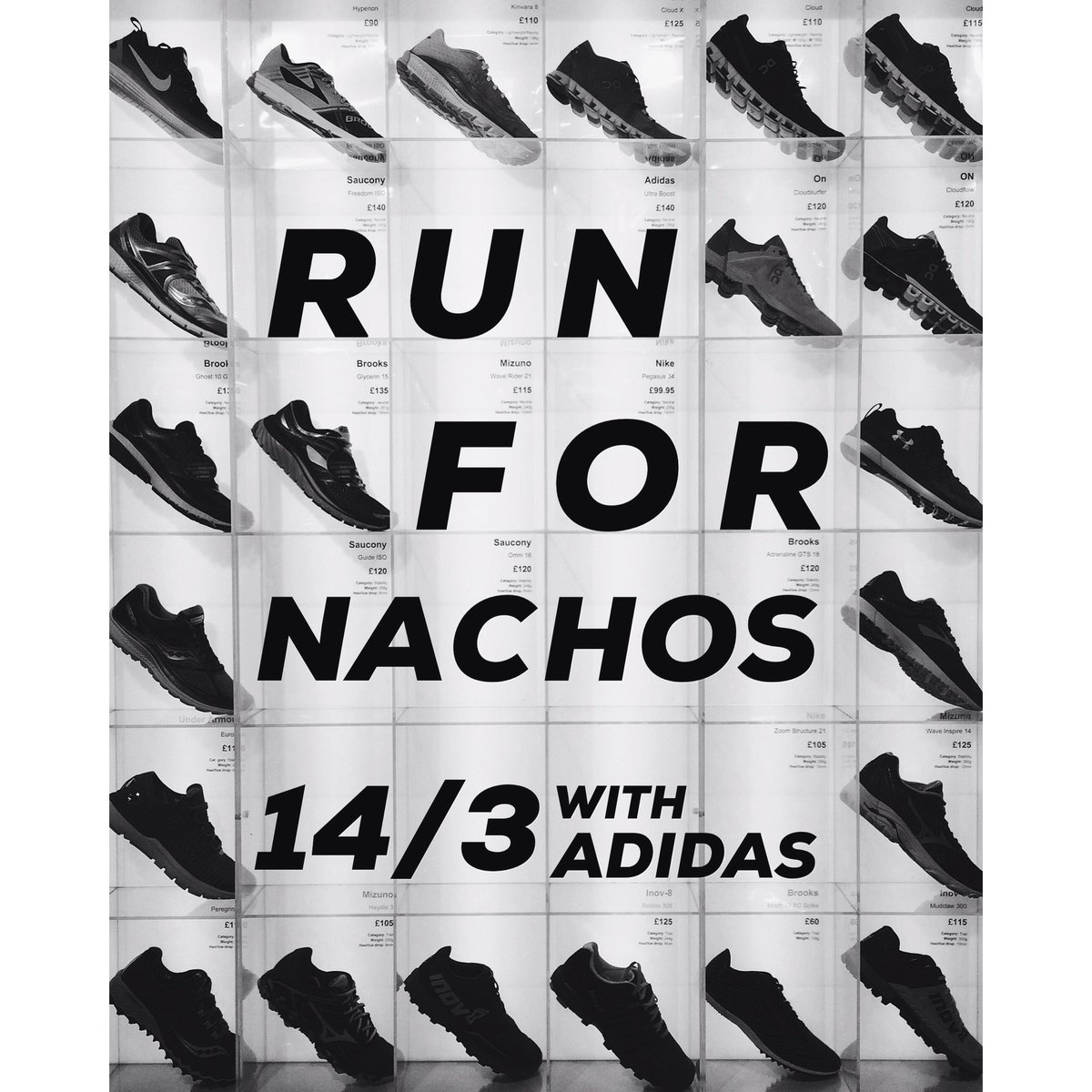 Join us at 6:15pm on Wed 14th March for a 4 mile/6km run with <a href="/adidasrunning/">adidas Running</a> followed by nachos &amp; drinks in store (<a href="/SecretFrogCo/">Secret Frog Coffee</a>) bit.ly/2Ck3nxz #TheRunningWorks #RunForNachos