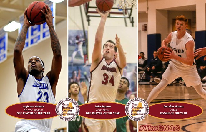 TheGNAC's tweet image. Albertus Men's Basketball Senior Jaqhawn Walters Again Selected as #TheGNAC Player of the Year | bit.ly/2HL4ipY. #d3h
