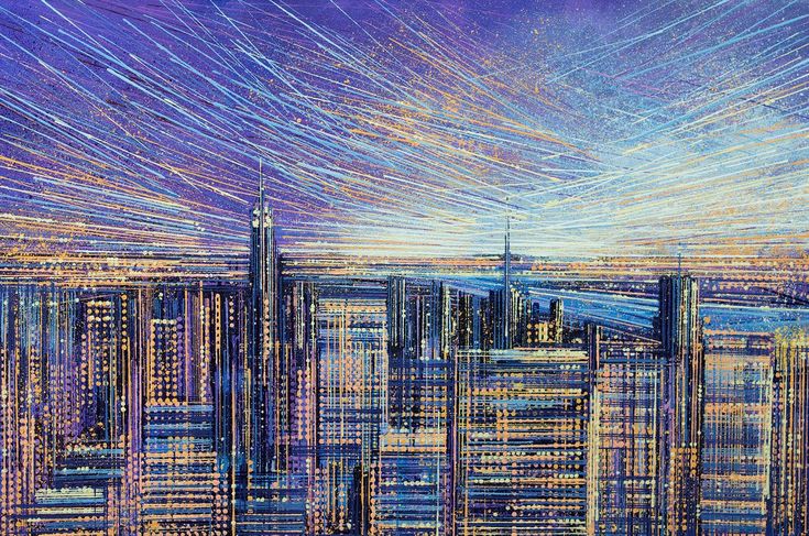 New York City Sunset by <a href="/marctoddart/">Marc Todd</a> #acrylic #painting #art artf.in/j6NuFA <a href="/artfinder/">Artfinder</a>