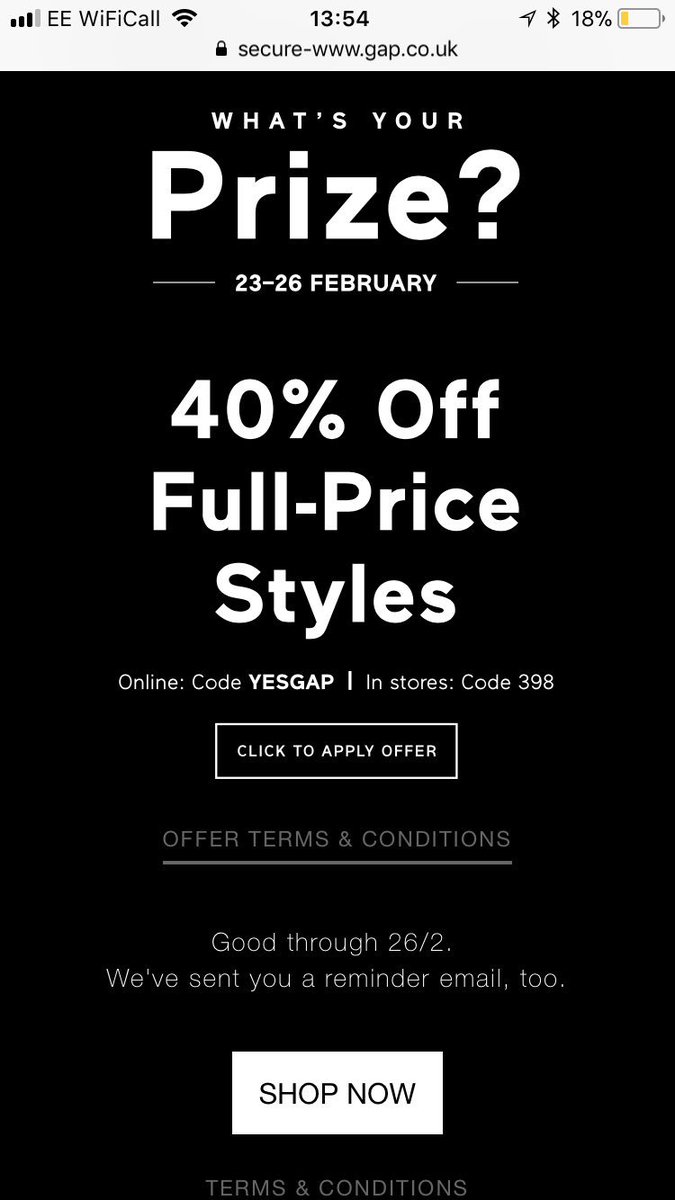 When you are on permanent sale, how can you get cut through with loyal shoppers? Not this way <a href="/Gap/">Gap</a> #disappointing #overpromise #whatsale? #rewards