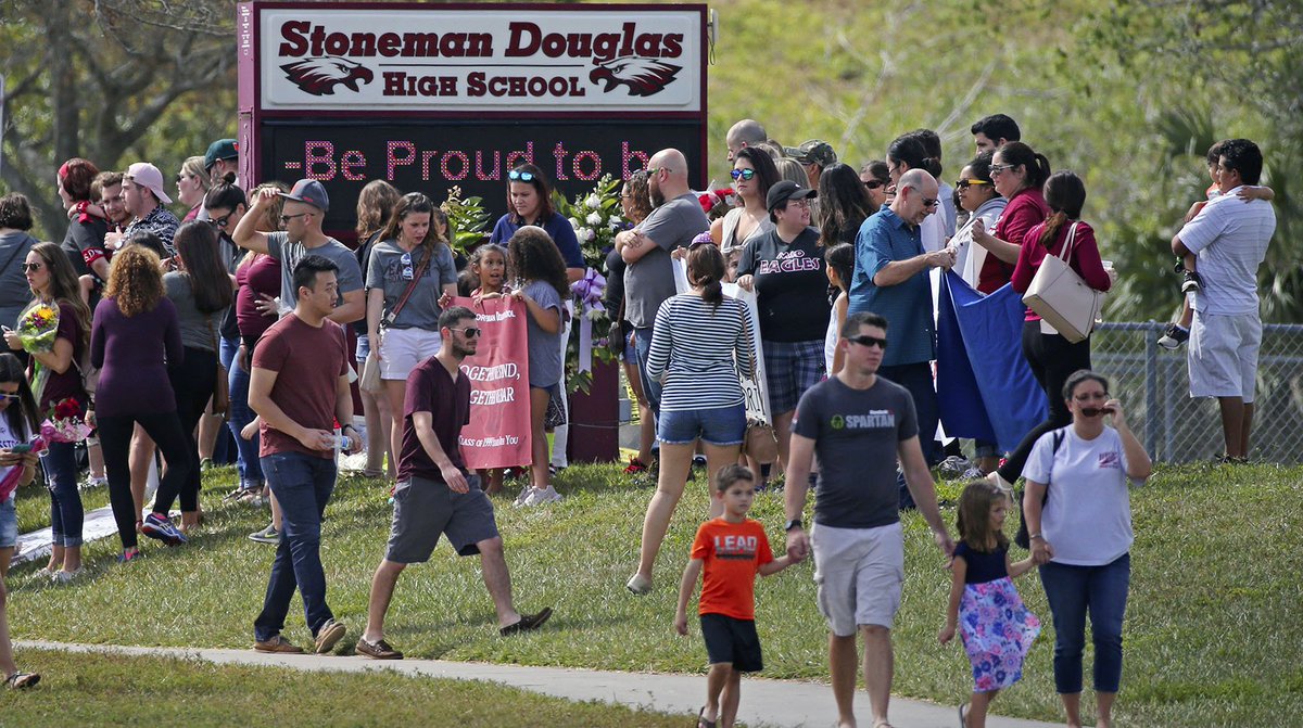 educationweek's tweet photo. Marjory Stoneman Douglas High School school reopens Wednesday. Sunday was a day to ease into the return.

"Two of my best friends aren't here anymore," said freshman Sammy Cooper. "But I'm definitely going to school Wednesday. I will handle it." https://t.co/E5LDOTweUe https://t.co/mUEYdSljJ6