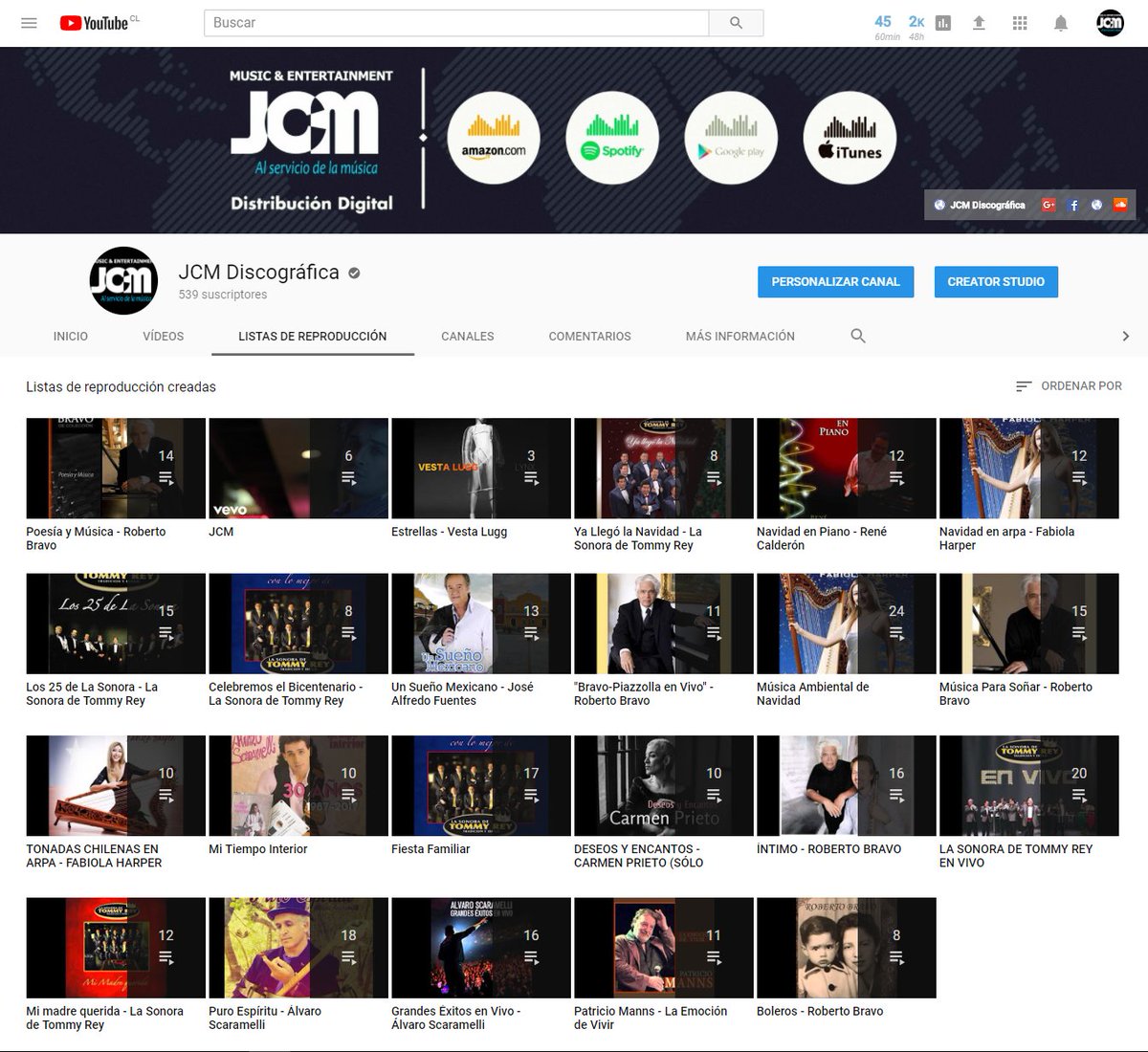 En nuestro canal de <a href="/YouTube/">YouTube</a> también se puede escuchar música de nuestros artistas sin interrupciones. Y la suscripción es gratis!! youtube.com/user/sellojcm