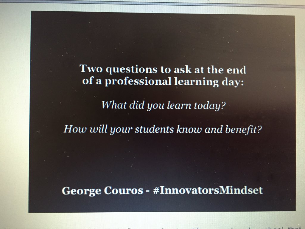 Learning coaches are working on PD ideas in Mason today. Have to reference <a href="/gcouros/">George Couros</a> as one core belief. #MasonLearns <a href="/mccormickcm/">Christine McCormick</a>