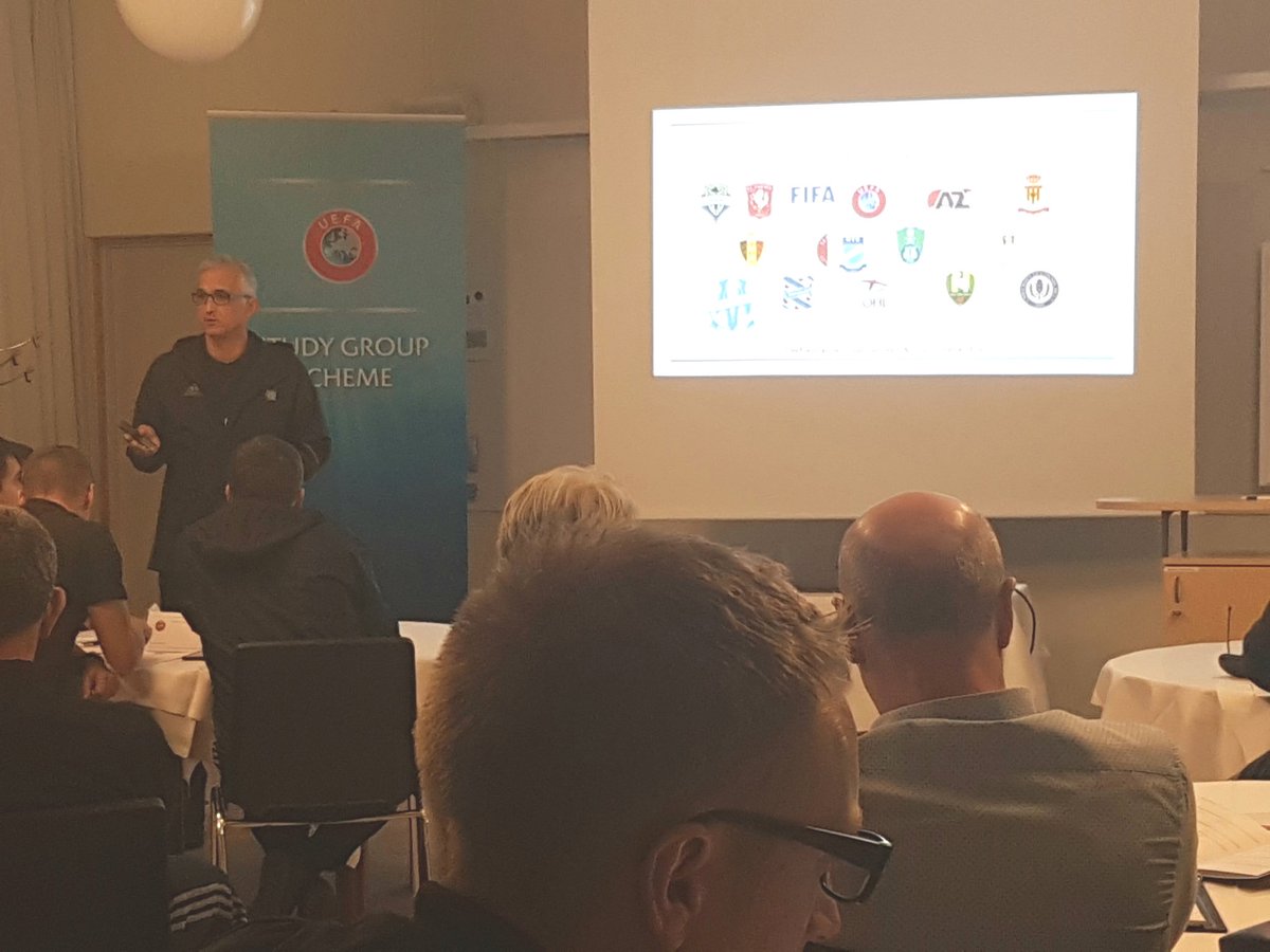 PerraWiden's tweet photo. Då var vi igång...ett antal timmar försenade. @WeHelsen inleder. Hur förbereder vi unga spelare för seniorforboll. Mängd och intensitet. "Are the players prepared for the transition?" #fitness #football #uefastudygroup https://t.co/ZRxFoM6QH8