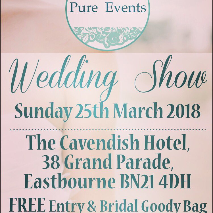 Evening everyone.
We are hosting our last wedding show this season at the Cavendish Hotel, stunning venue and looking for new suppliers in the Eastbourne area to exhibit with us.
Happy to send on our new exhibitors pack. 
Thank you 😊