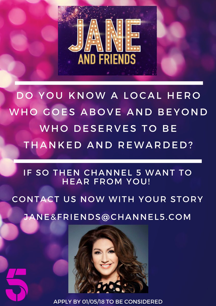 <a href="/kerryp18/">Kerry- TV Casting</a> Pls RT! Do you know a local hero who deserves a surprise and a reward? We want to hear from you! jane&amp;friends@channel5.com