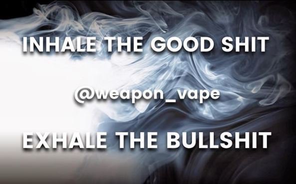 ⬇️Inhale the good shit, exhale the bullshit!⬇️
Stop smoking! Get your own vape at weaponvape.com
<a href="/weaponvape/">Weapon Vape</a> #vapeshop #vaping #vape #VapeOn #ecigs #vapenation #vapingdays #vapinghour #VapeFam #vapelife #vapingtrain #Switzerland #vapes #vaporwave #Vapormax #vapers