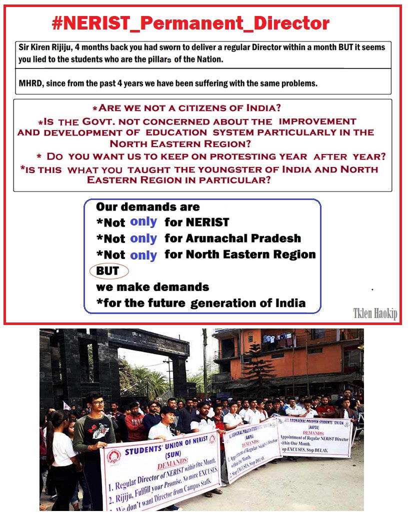 TklenHaokip's tweet photo. #SaveNERIST @PMOIndia @KirenRijiju @HRDMinistry Plz don't prove us that your good office is irresponsible &amp; corrupted. Dear @timesofindia  @the_hindu @TimesNow @republic we would also like to draw your kind attention for the good cause in Nation building,help us heard our voice. https://t.co/646yCJZVLS