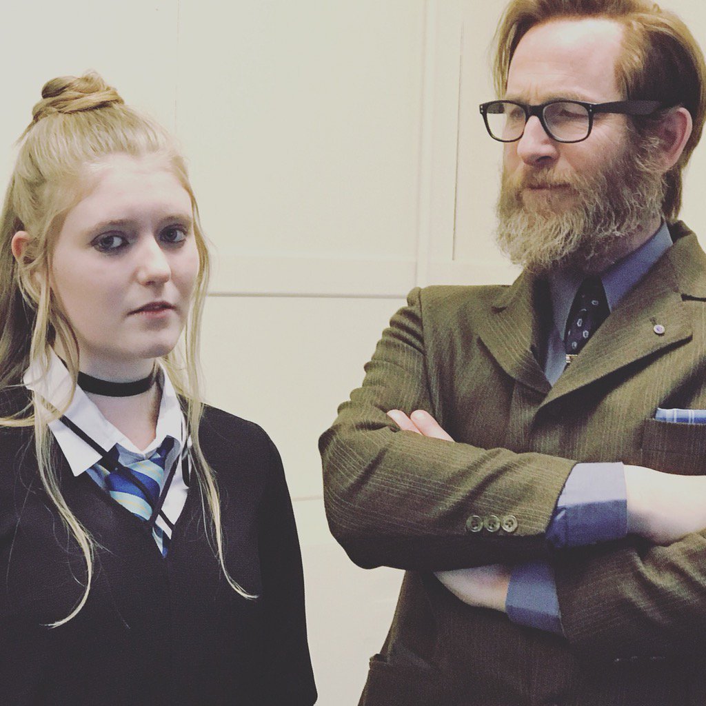 Our talented #ellajarvis with the fab #paulkaye in upcoming feature film #annaandtheapocalypse  #zombie #musical