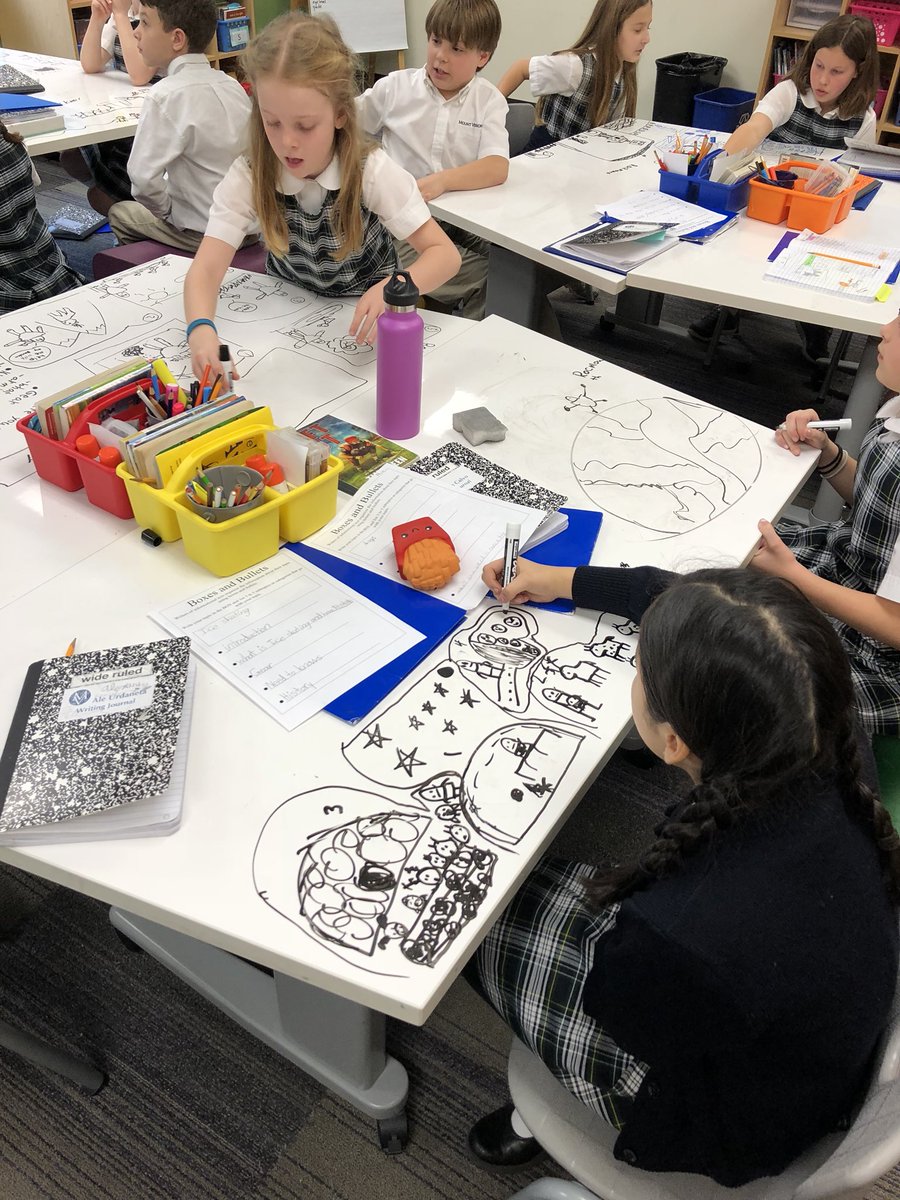 mel_rthompson's tweet photo. Sketchnoting to create personal visual stories as we listen to our read aloud @Grace_MVS2 #mvpschool https://t.co/ZuvCWxLewW