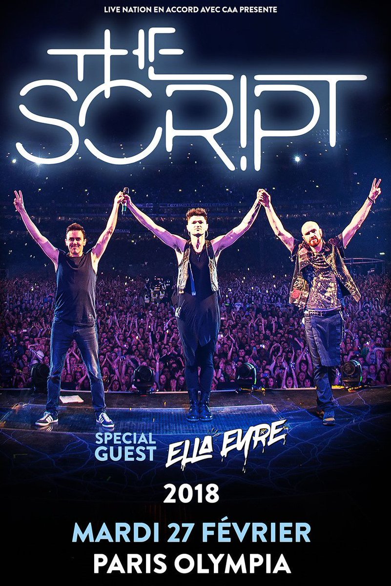 columbia_fr's tweet image. 🎙✌️Ce soir, @thescript sera en concert à L' @OLYMPIAHALL Paris!!