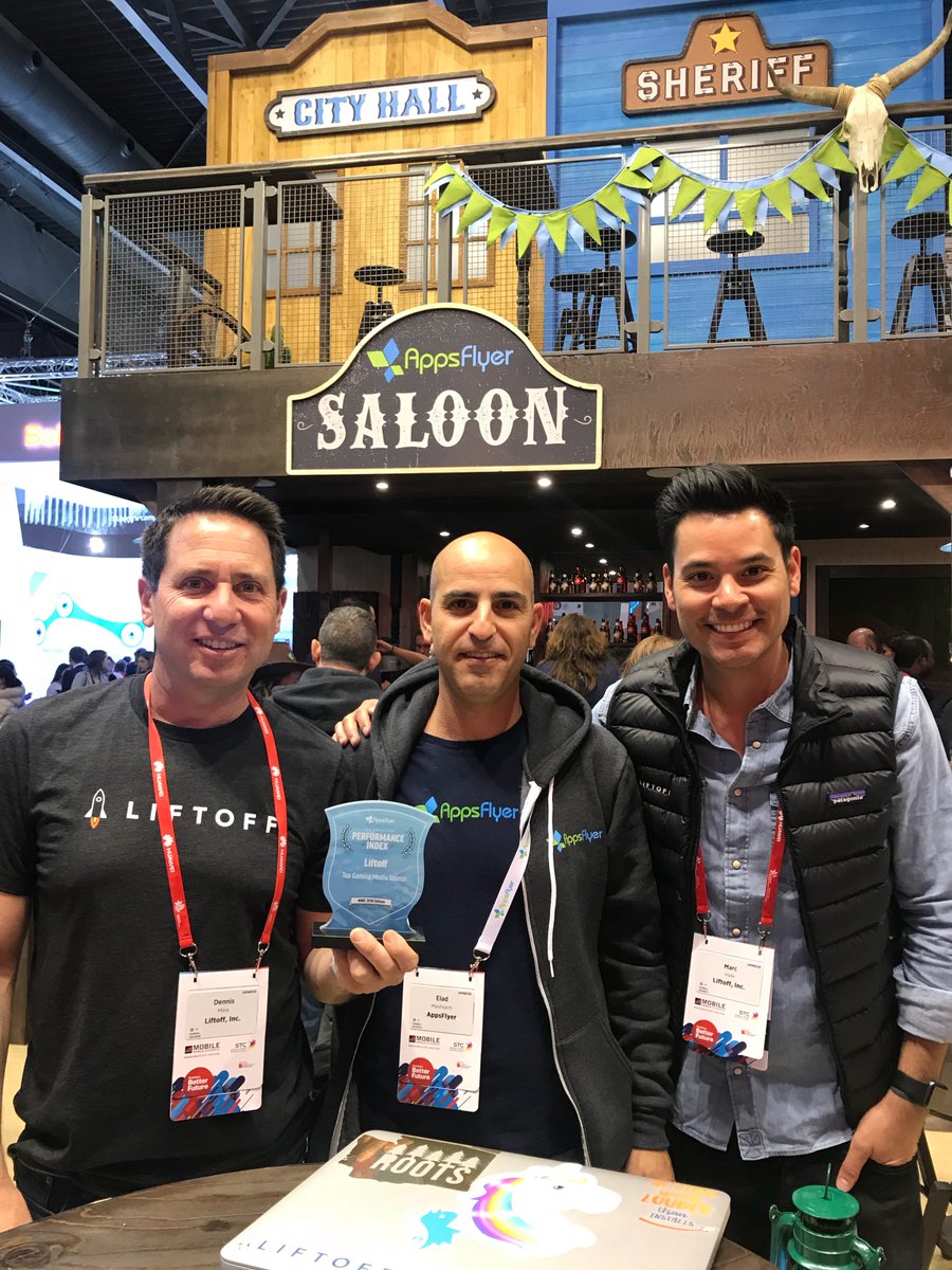 liftoffmobile's tweet image. Thank you to @AppsFlyer for the top gaming media source award! #MWC18 #AFIndex