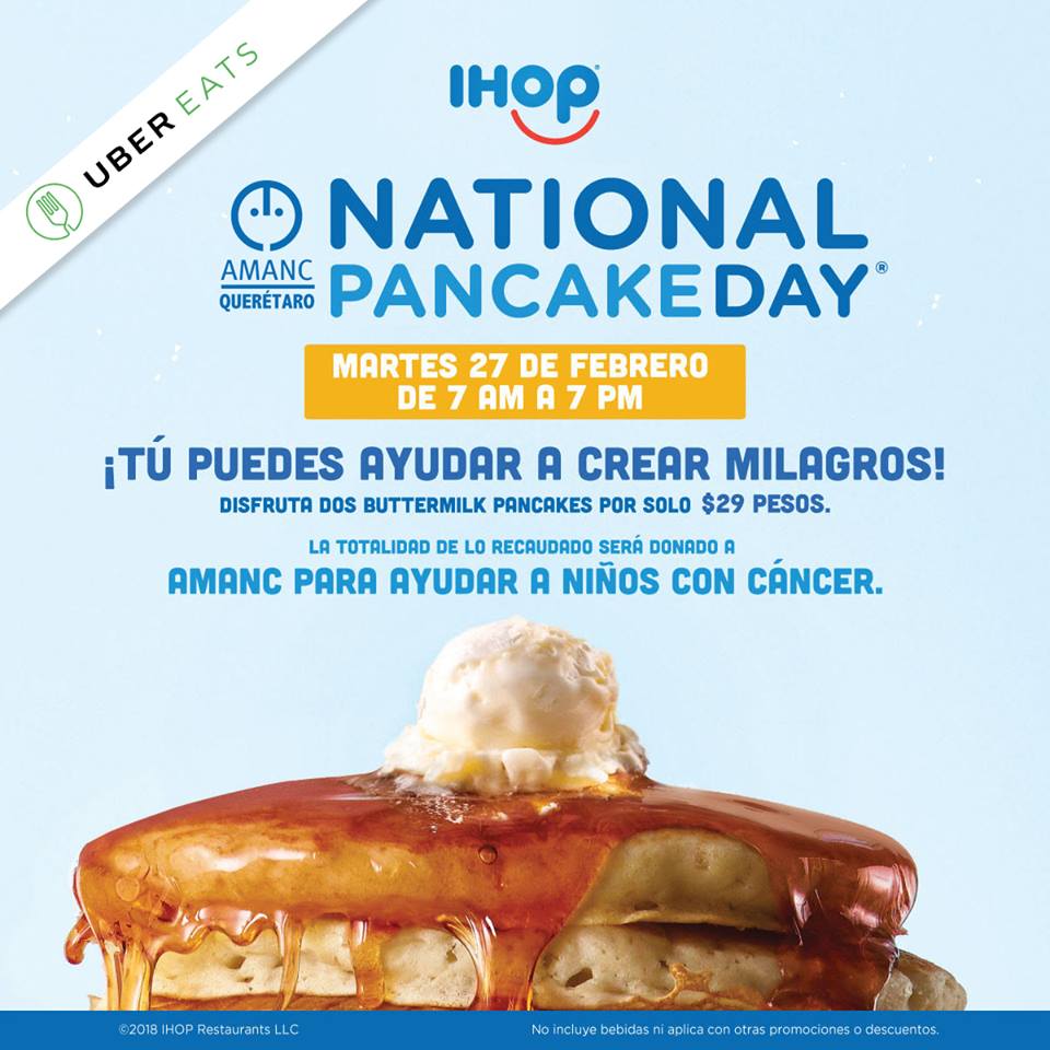 causaqro's tweet photo. ¡MAÑANA! #NationalPancakeDay a beneficio de @AMANCQRO  🥞😋
🗓27 de febrero 
⏰a partir de las 7 hrs.
📍 IHOP Querétaro Esfera y Juriquilla
#GanarGanar https://t.co/VHsMqBHmu8