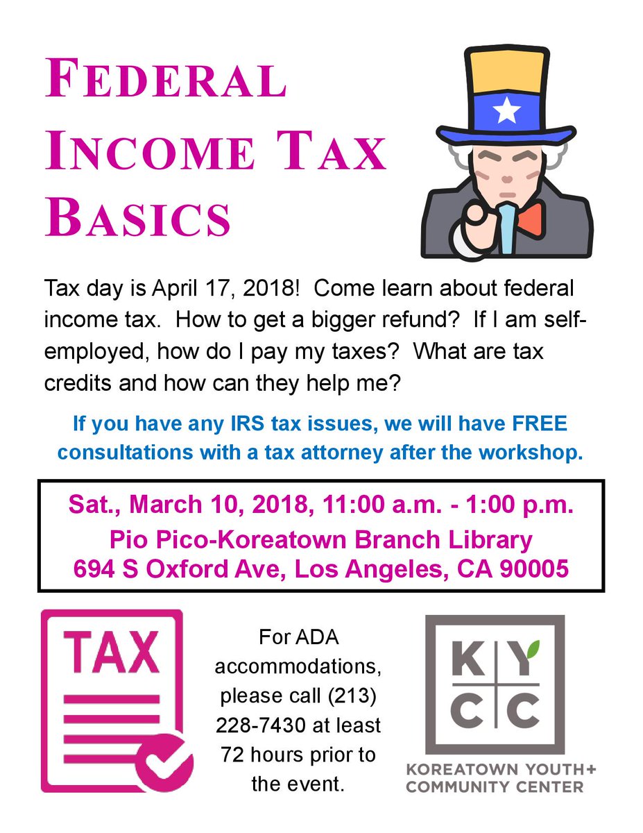 PioPicoLibrary's tweet image. Don't forget, tax day is April 17th!

Will also be taught in Korean.